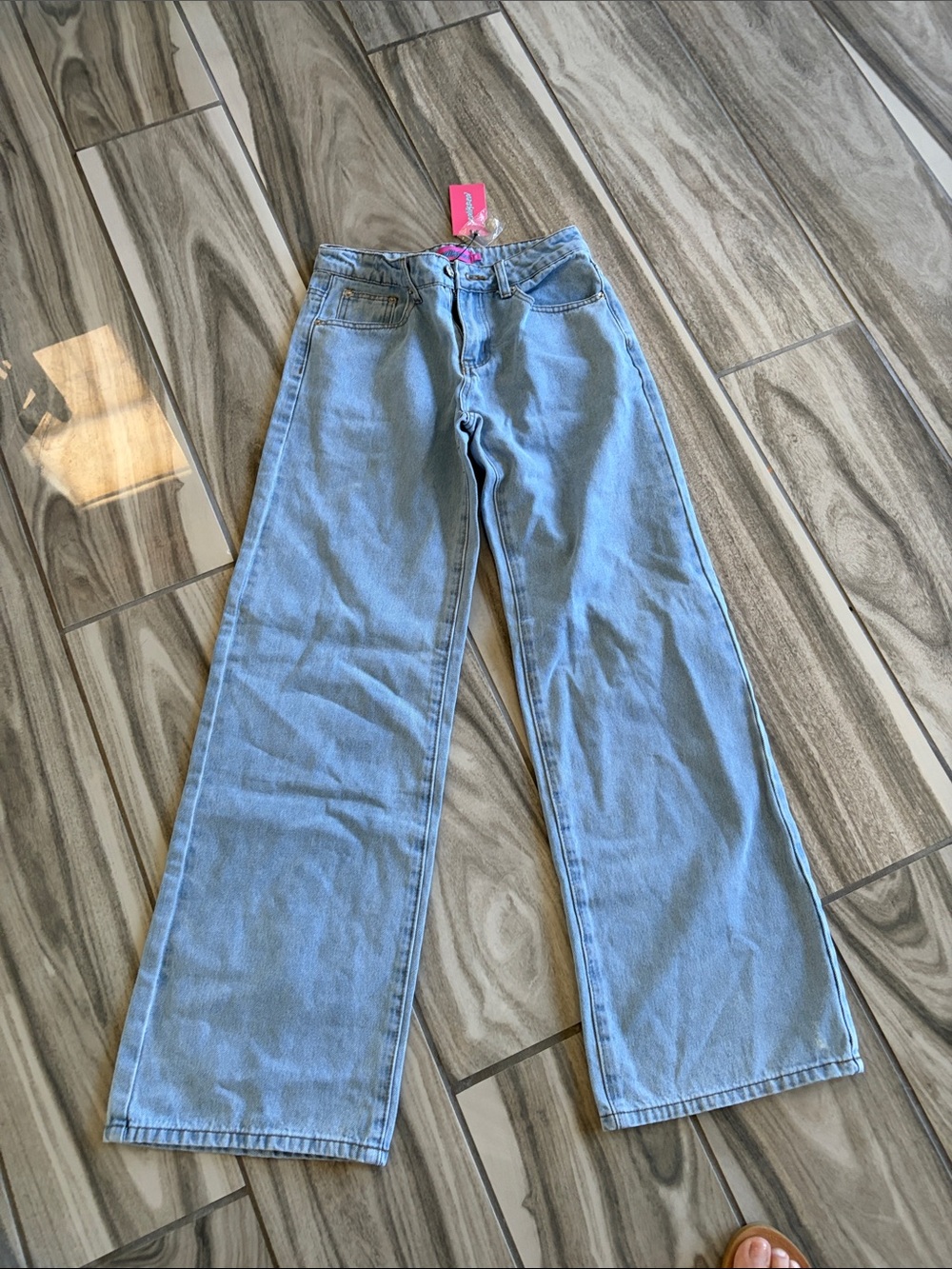 Edikted Light Blue Wide-Leg Jeans